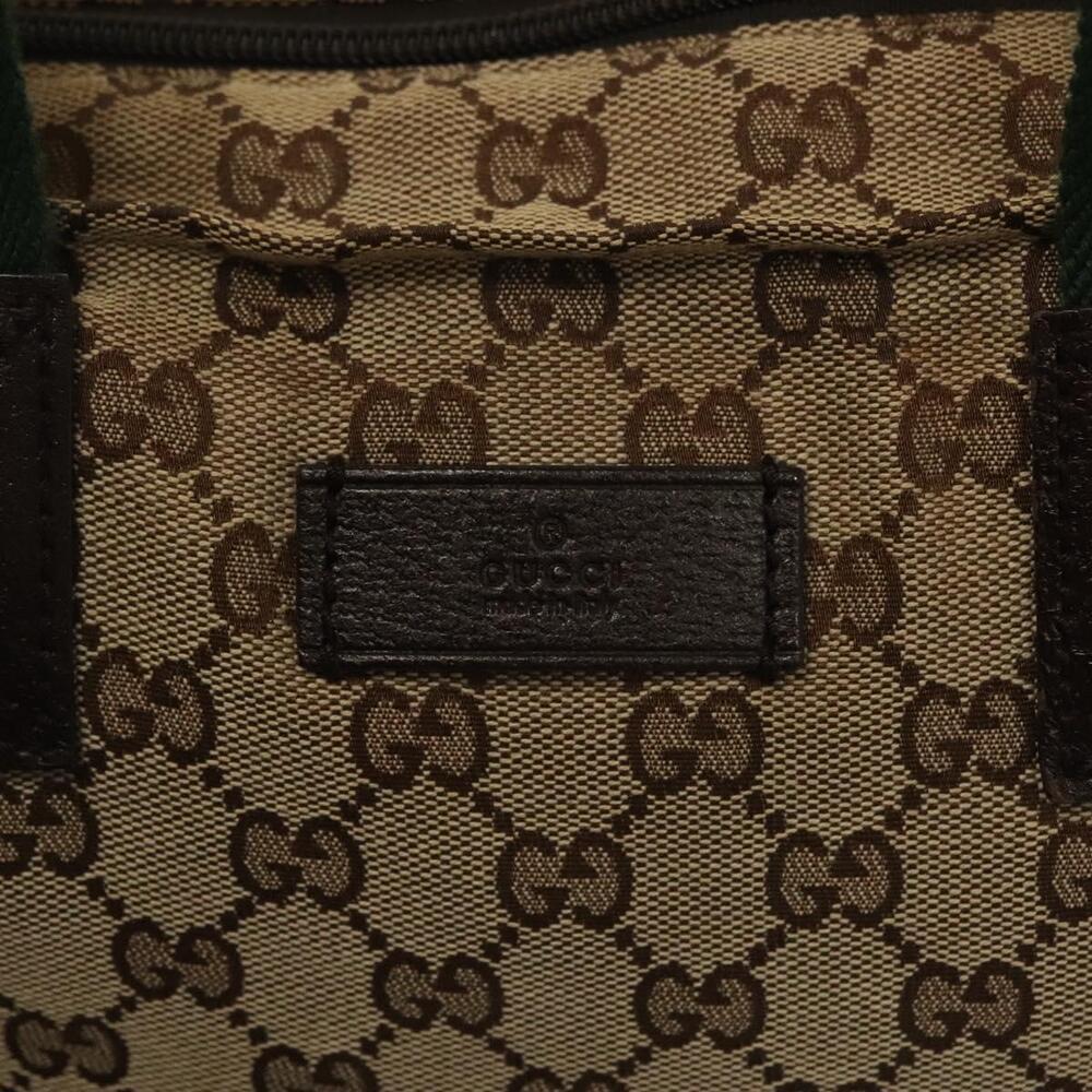 GUCCI GG Canvas Web Sherry Line Tote Bag Beige Green Red - Picture 14 of 16